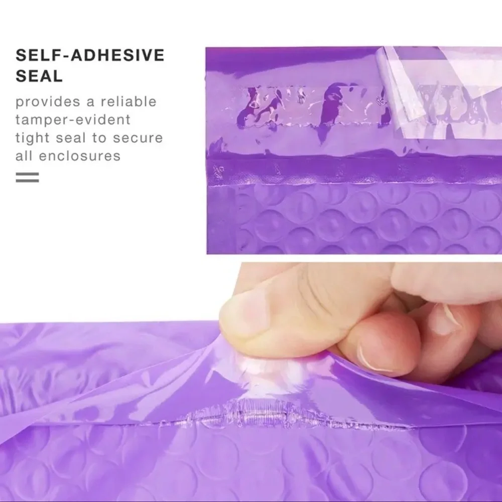 Set of 15 Purple Self-Adhesive Bubble Mailers 6”x10”